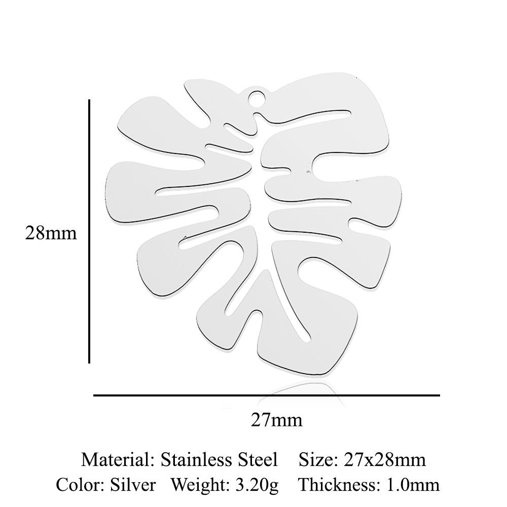 5 pcs/bag leaf maple leaf titanium steel pendant