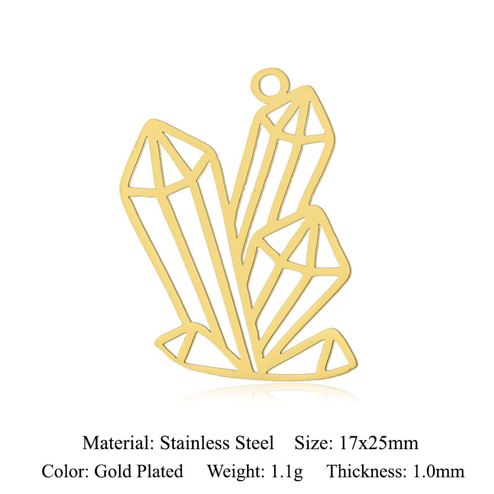 5 pcs/titanium steel magic witch broom necklace pendant