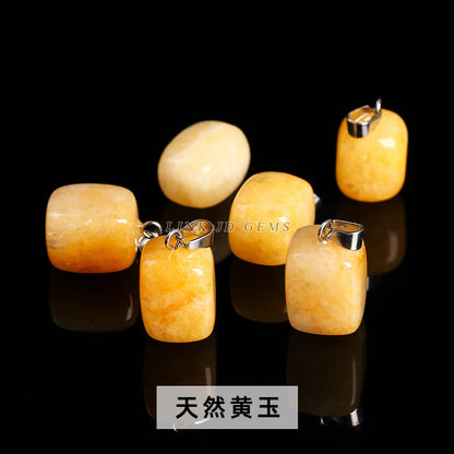 Amethyst rough stone square pendant.