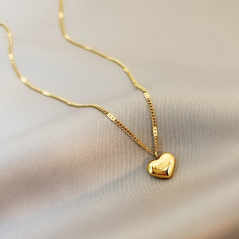 Titanium Steel Peach Heart Necklace