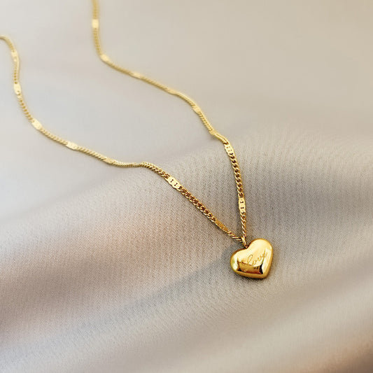 Titanium Steel Peach Heart Necklace
