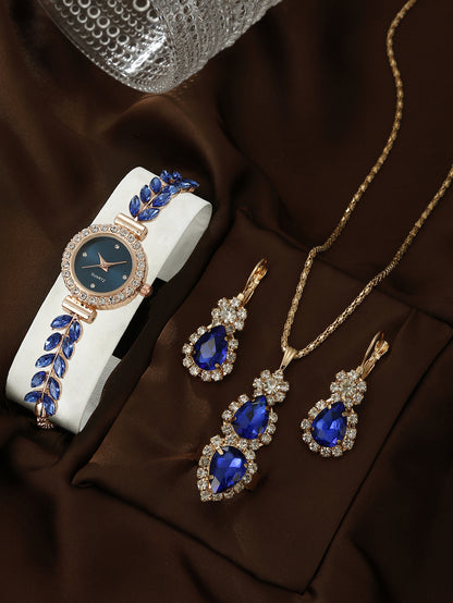 Quartz bracelet watch jewelry set