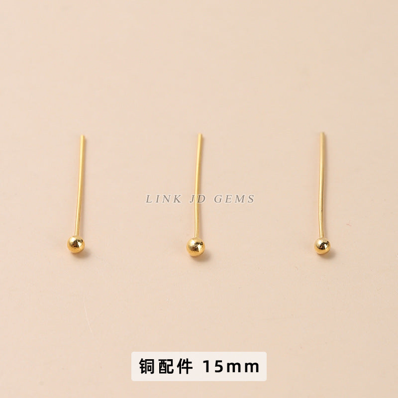 14/18K gold nine-character needle ball needle flower holder copper ring heart shape