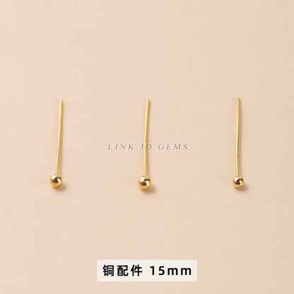 14/18K gold nine-character needle ball needle flower holder copper ring heart shape