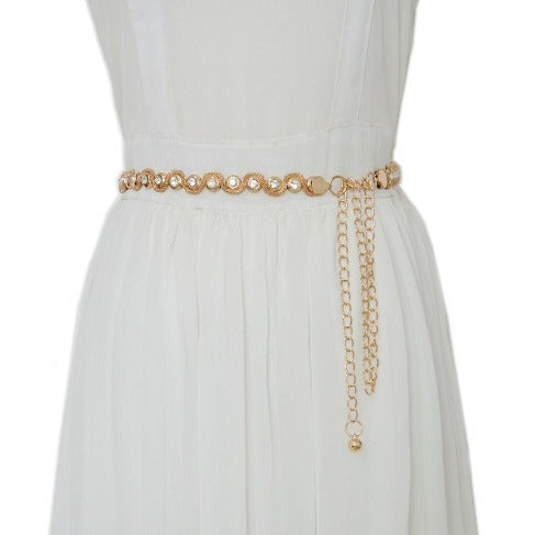 Crystal chain rhinestone inlaid waist chain