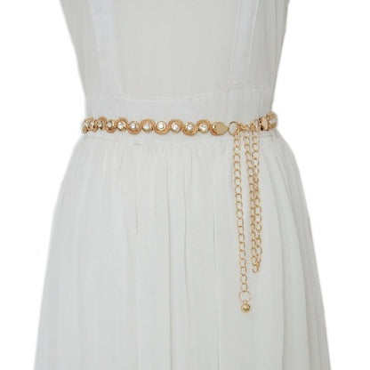 Crystal chain rhinestone inlaid waist chain