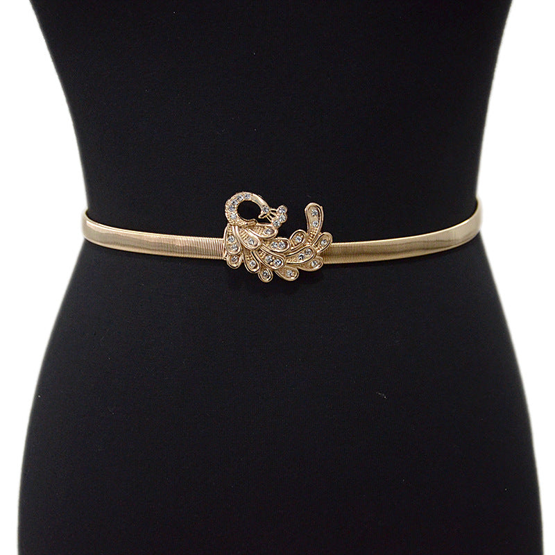 Peacock metal chain waist chain