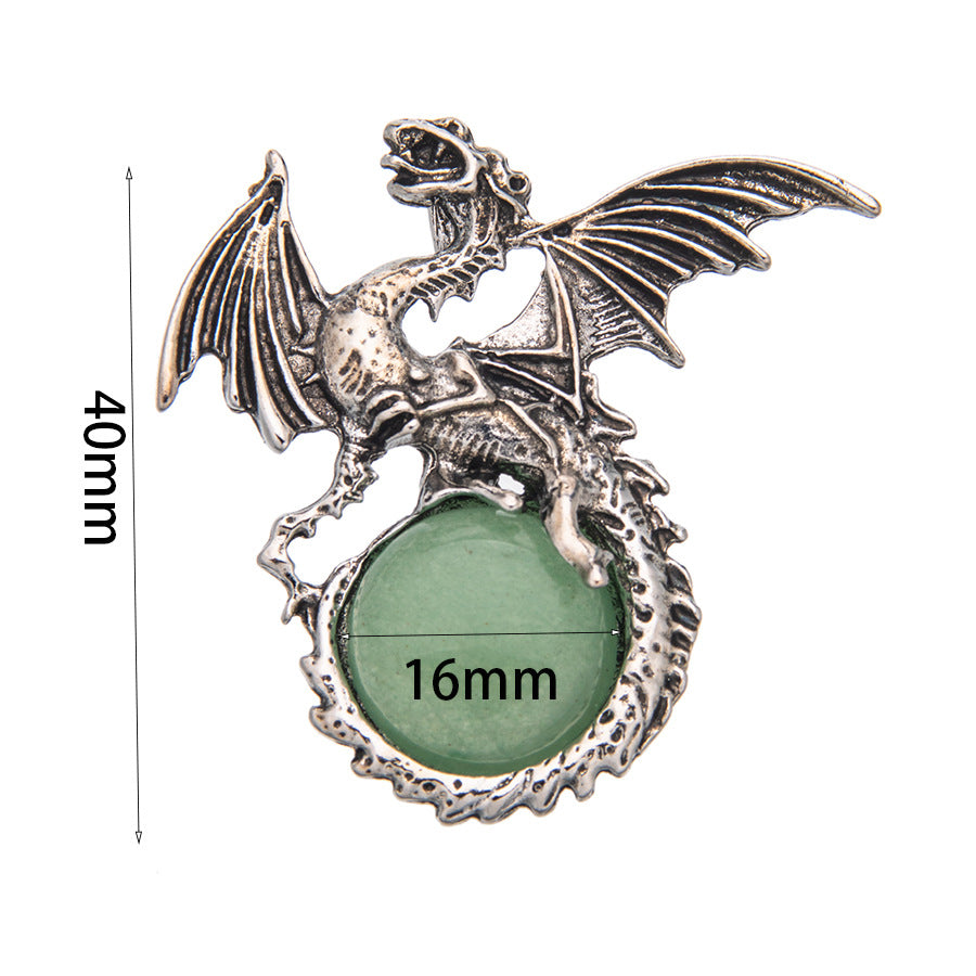 Crystal Pterosaur Green Aventurine Pendant