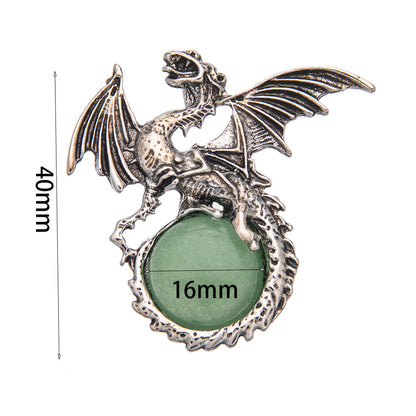 Crystal Pterosaur Green Aventurine Pendant