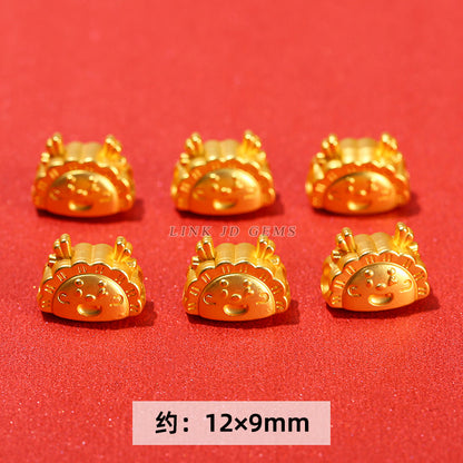 Ancient sand gold dragon year small accessories alloy