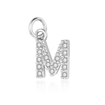 26 English letters copper zircon pendant DIY