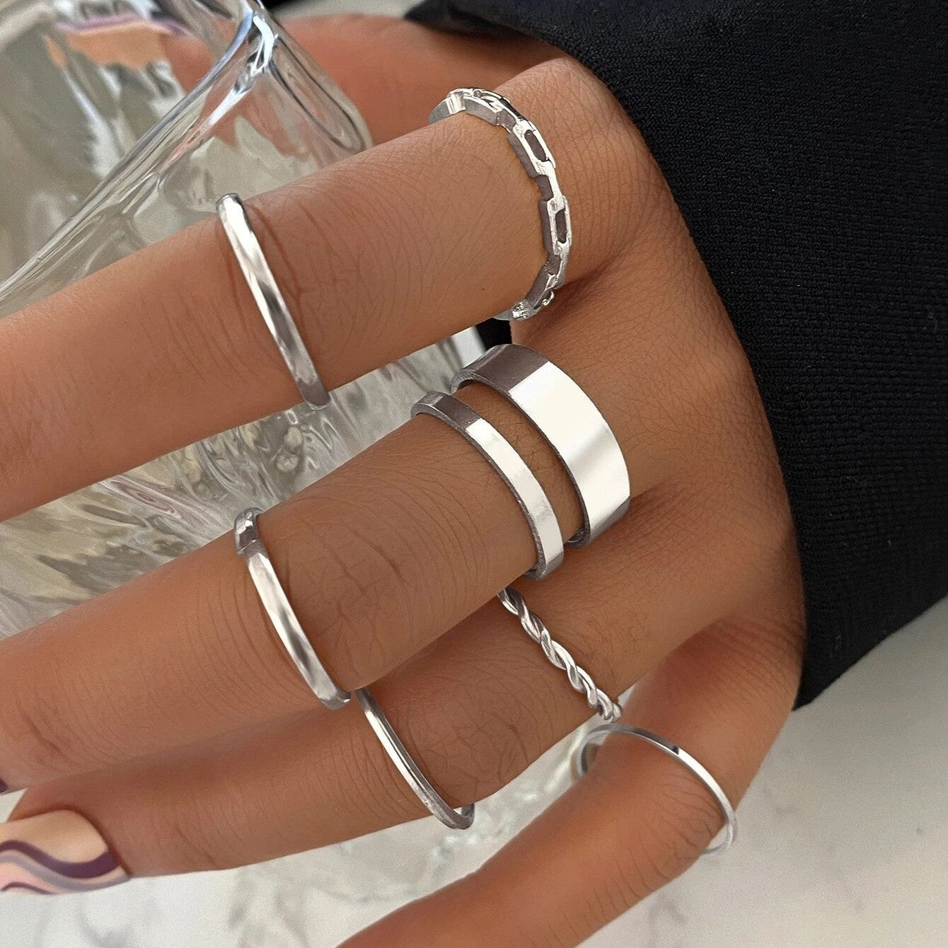 7-Piece Metal Joint Ring Set