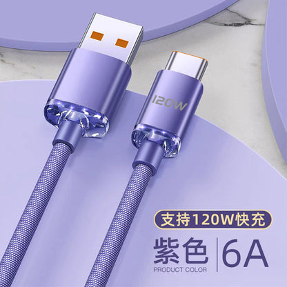 Cable de carga rápida de 120 W tipo C 6A Huawei Honor Xiaomi OPPO 