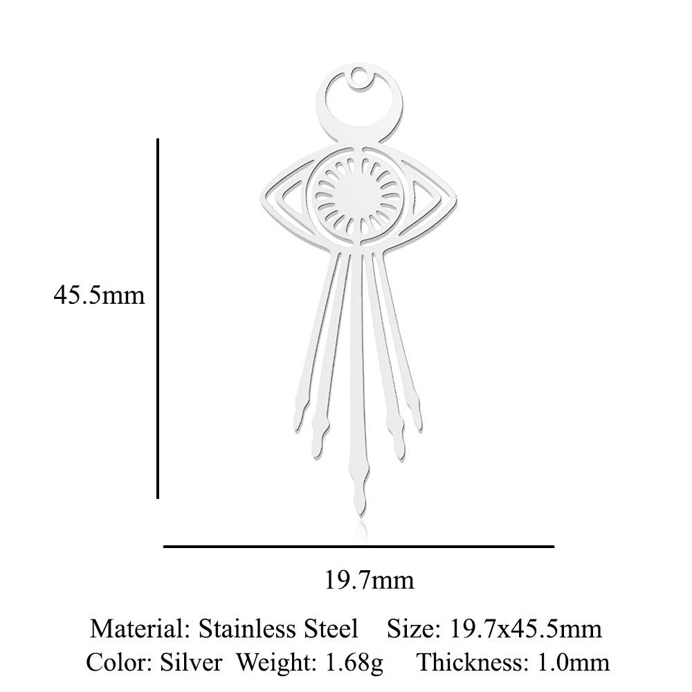 5 pcs/bag Ocean Wave Fish Scale Titanium Steel Pendant