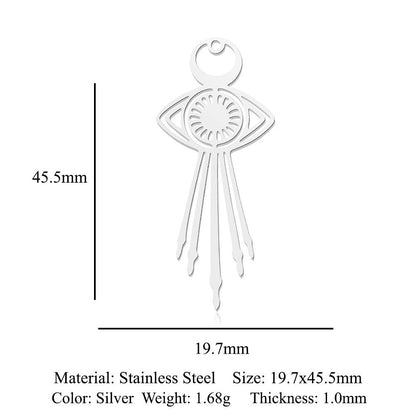 5 pcs/bag Ocean Wave Fish Scale Titanium Steel Pendant