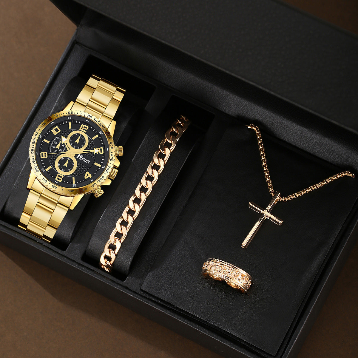 Quartz Watch Cross Jewelry Set