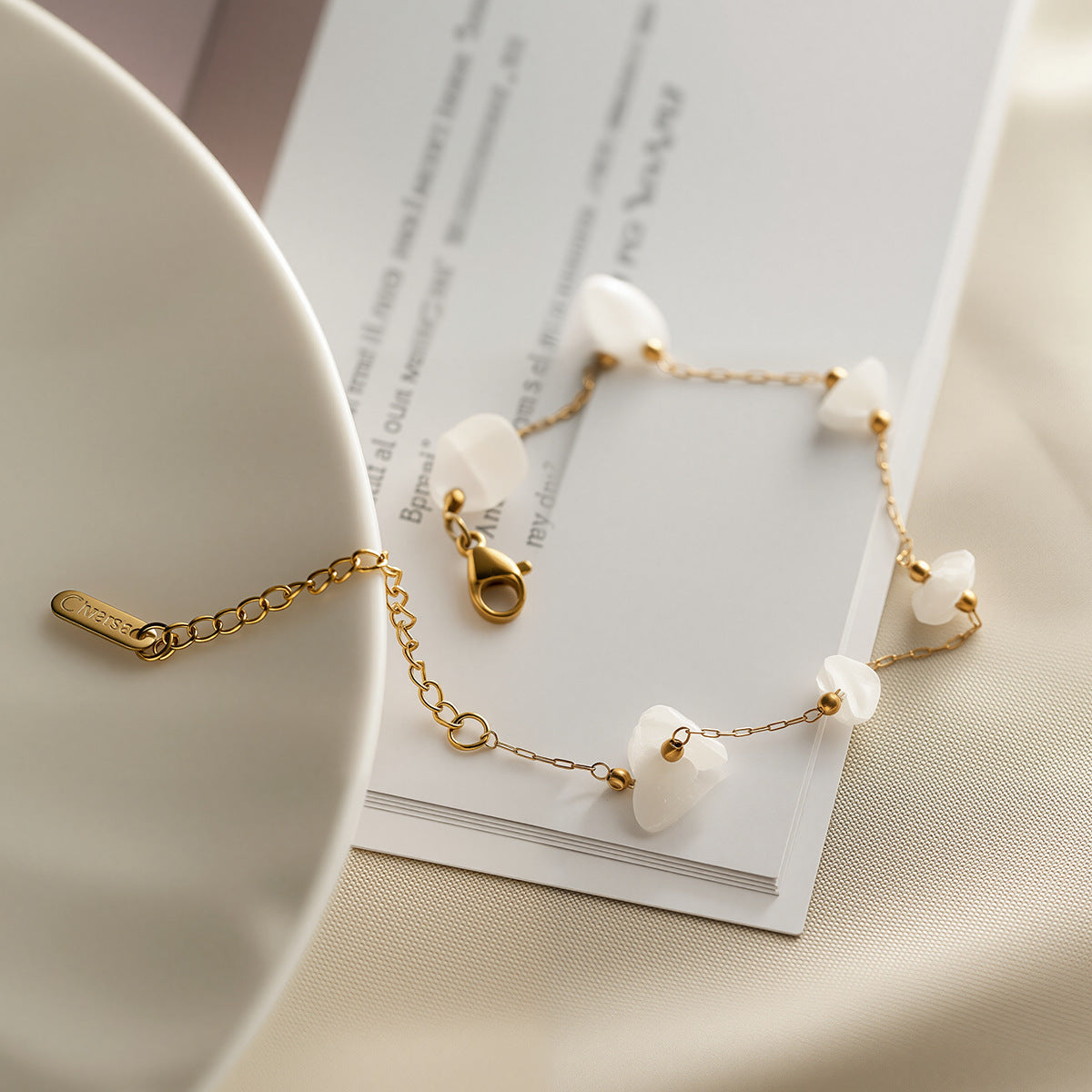 Natural Stone 18K Gold Bracelet