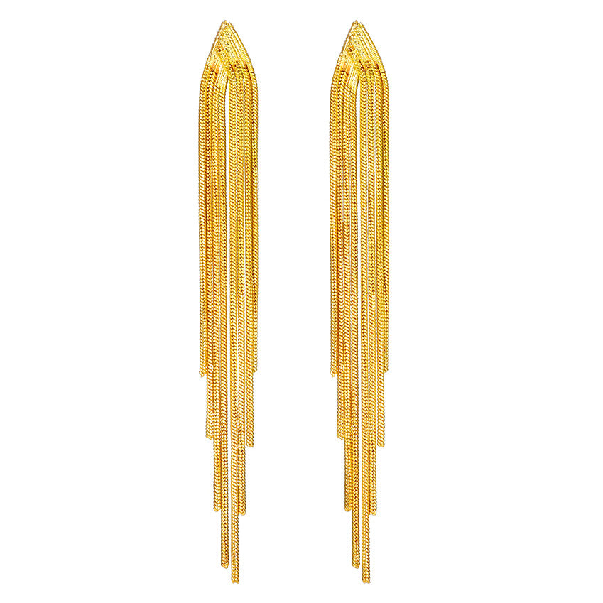 Geometric Fringe Chain Earrings