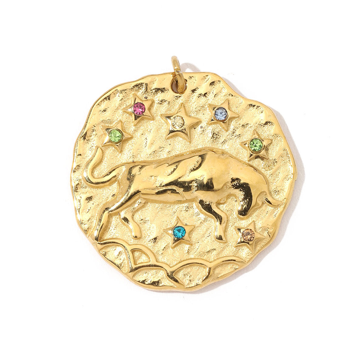 Twelve constellations 18K gold titanium steel necklace
