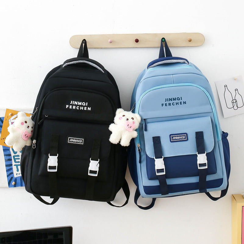 Backpack men and women Korean style casual simple schoolbag