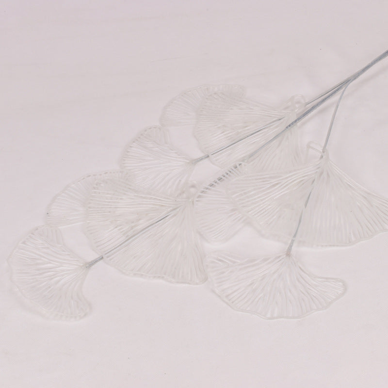 Simulation fan blade 3 forks golden ginkgo leaf simulation flower