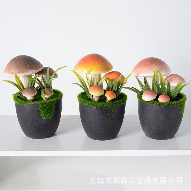 Simulation hairy mushroom flower pot