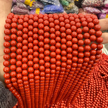 4-10MM cinnabar round beads
