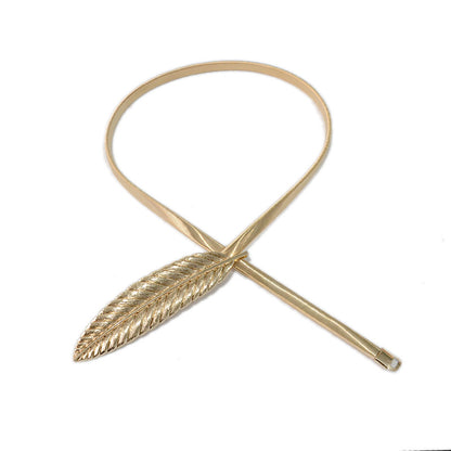 Casual feather buckle elastic waist chain