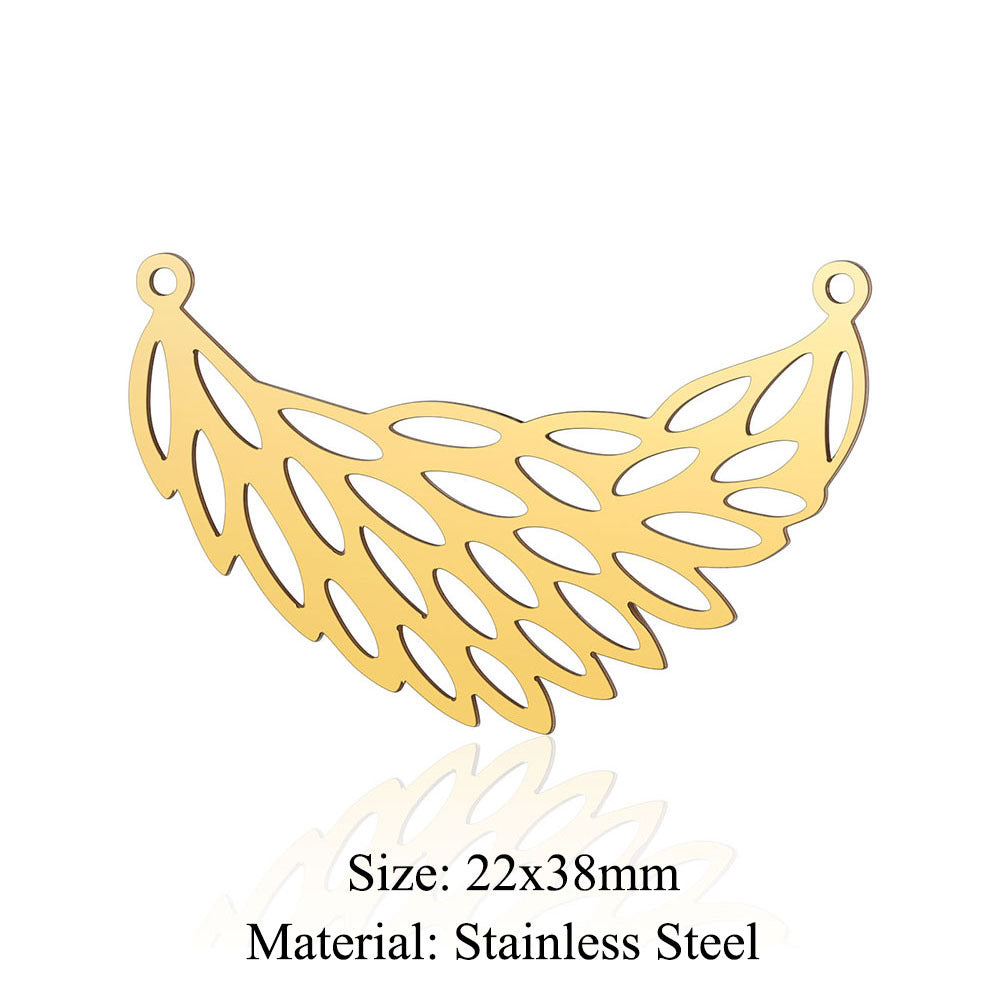 5 pcs/bag Feather wings Titanium steel pendant