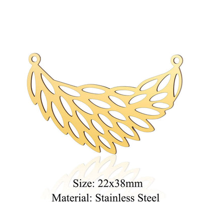 5 pcs/bag Feather wings Titanium steel pendant
