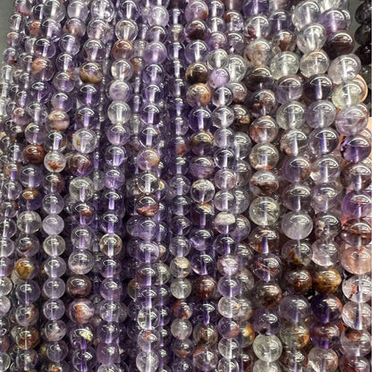 6-10mm natural purple ghost crystal beads