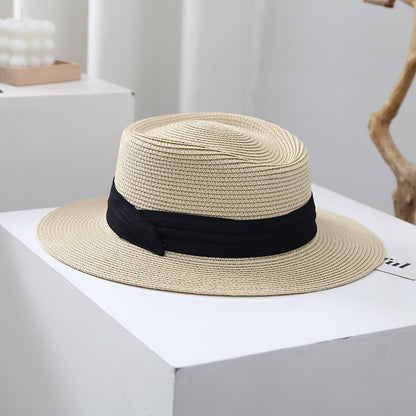 Beach Flat Brim Women's Straw Sun Protection French Wide Brim Jazz