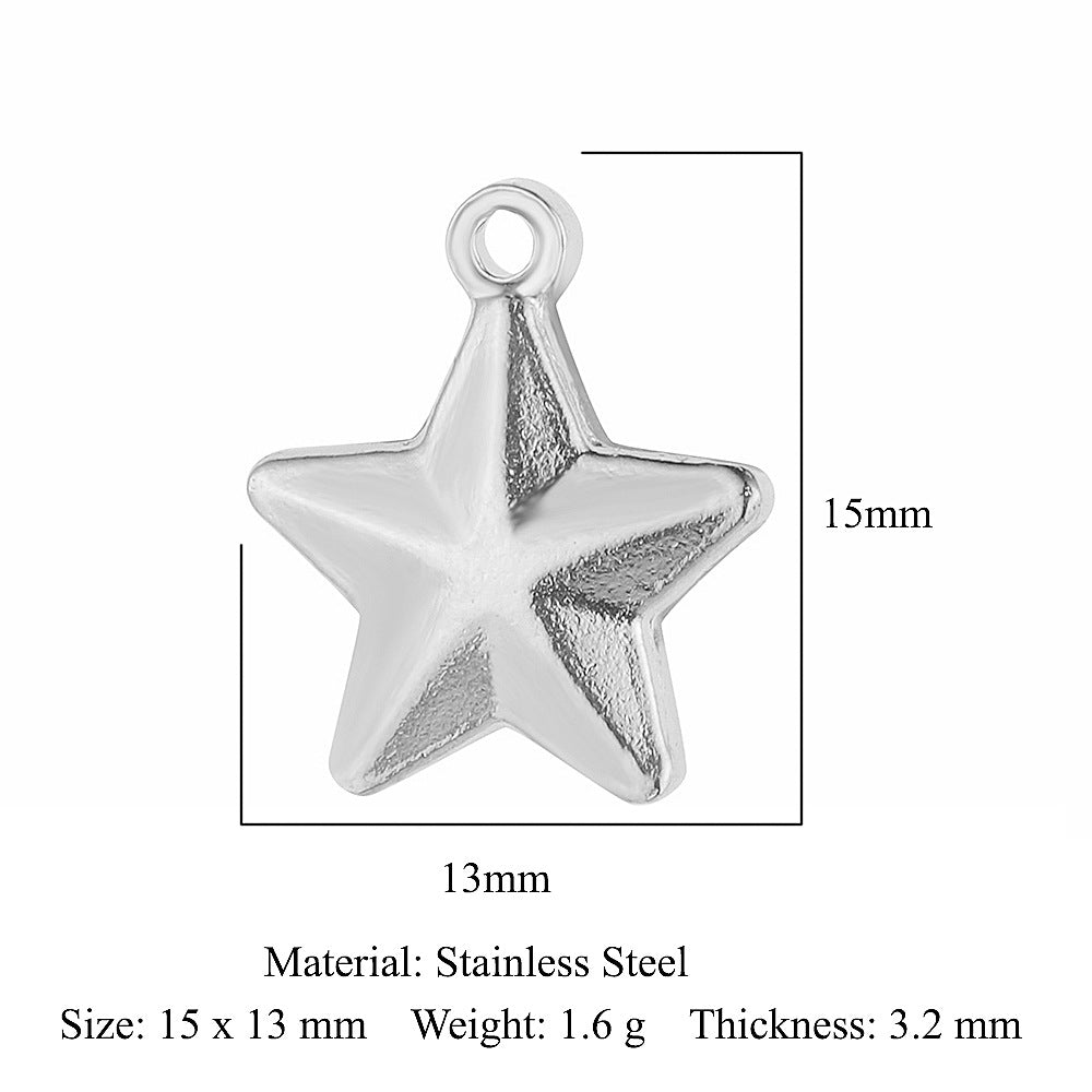 5 pcs/pack leaf wing bow stainless steel pendant