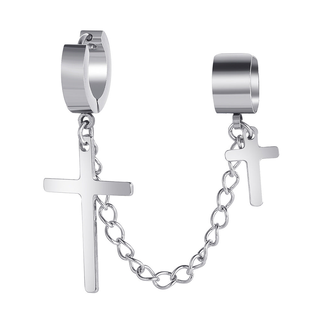 Pendientes estilo punk con forma de cruz en forma de C al por mayor 