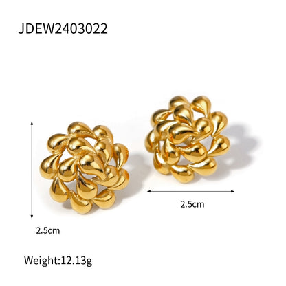 Rotating Teardrop Flower Earrings