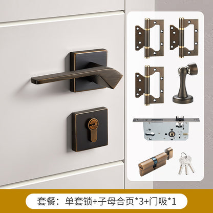 French brass door handle