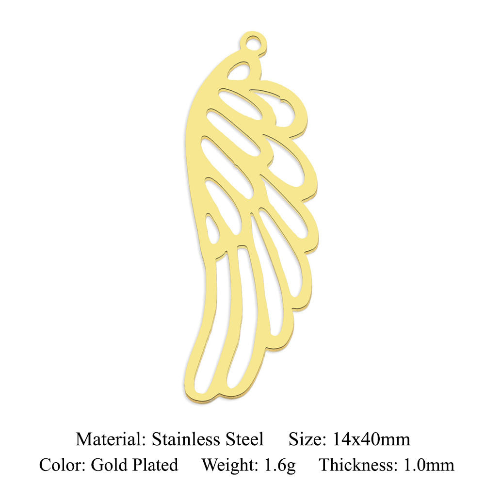 5 pcs/titanium steel pendant with wings angel sun