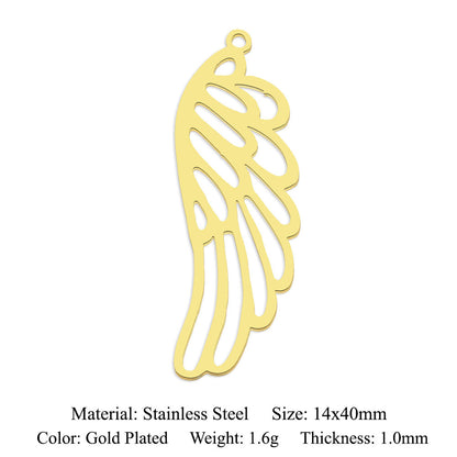 5 pcs/titanium steel pendant with wings angel sun