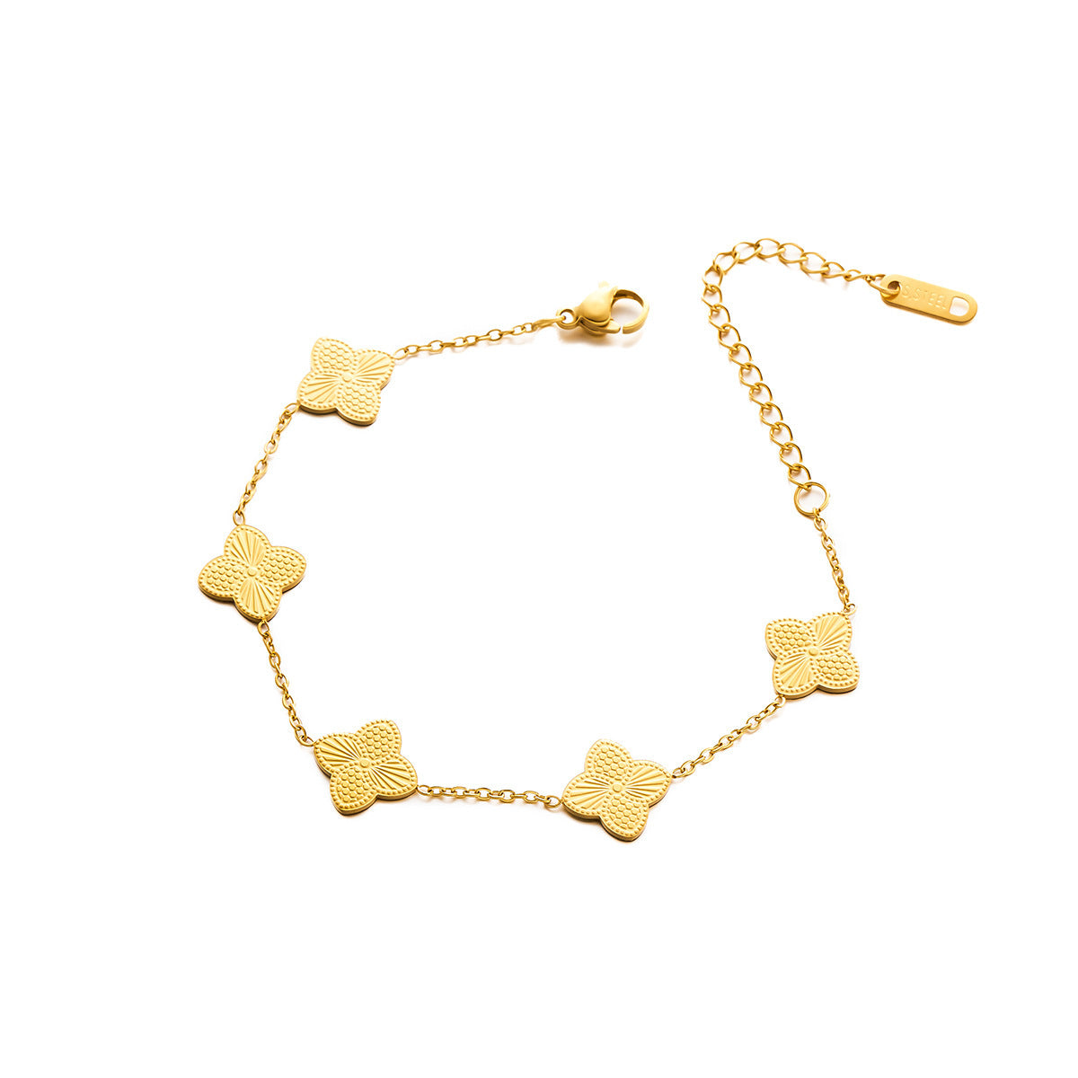 Women's 18K Gold-Plated Titanium Steel Four-Leaf Clover Bracelet — Non-Fading