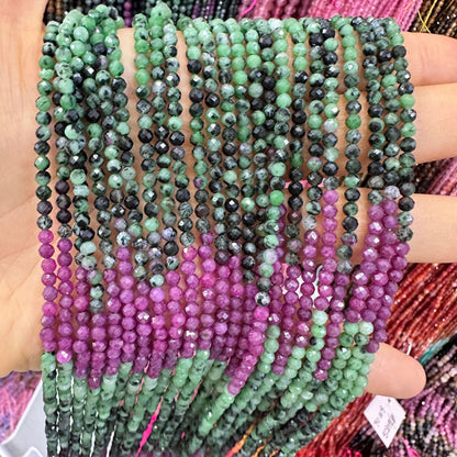 Gradient faceted beads natural stone faceted beads round beads