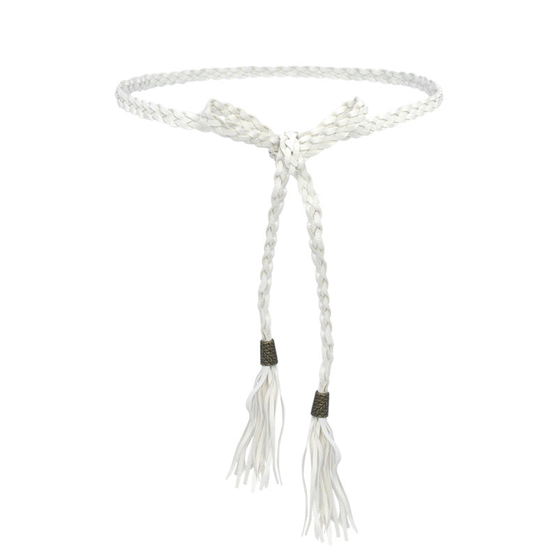 Braided Lace Up Bow Waist Chain