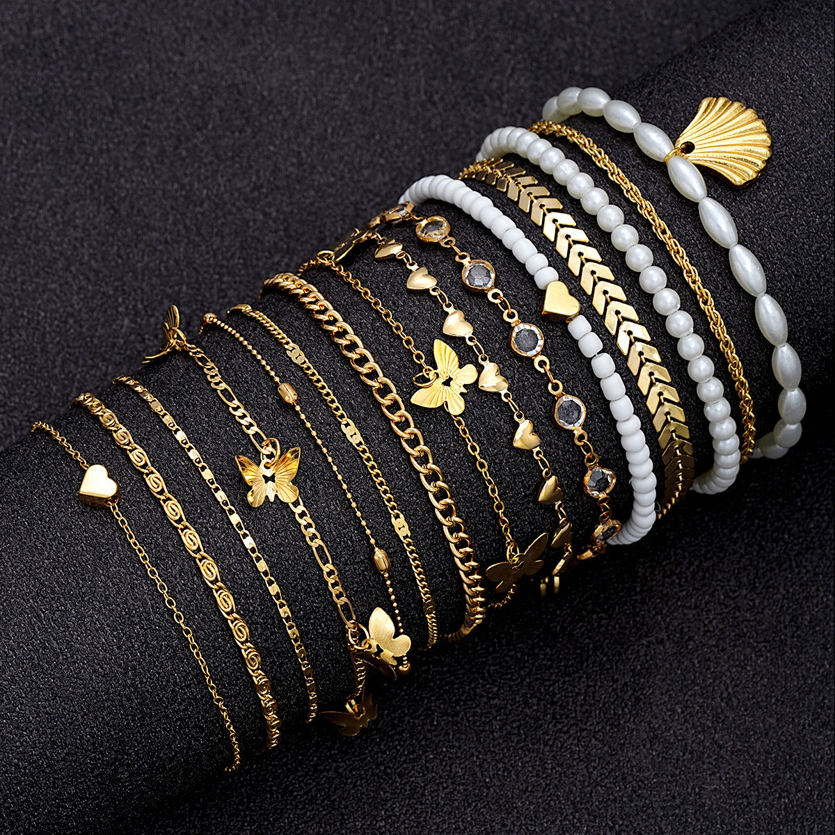 Bohemian Butterfly Anklet Set