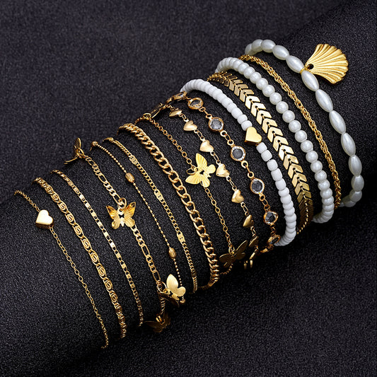 Bohemian Butterfly Anklet Set