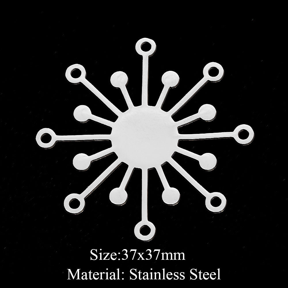 5 pcs/bag Fan-shaped flower geometric pendant