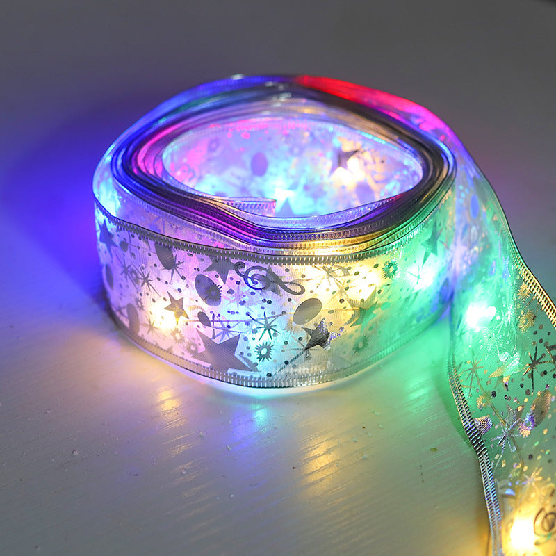 Christmas decoration lights ribbon LED light string pendant gift ribbon