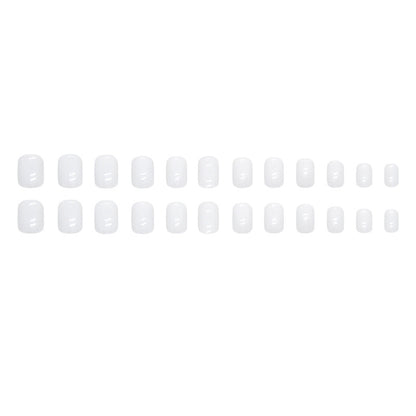 White Short Square Nail Stickers