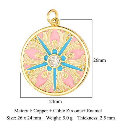 Oil drop copper zircon pendant palm eye face crown