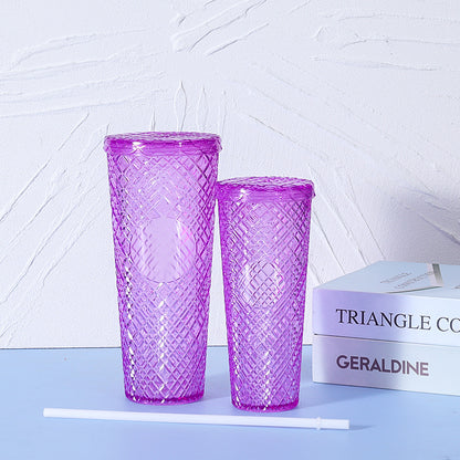 Taza con estampado de cuadros, plástico, una sola capa 