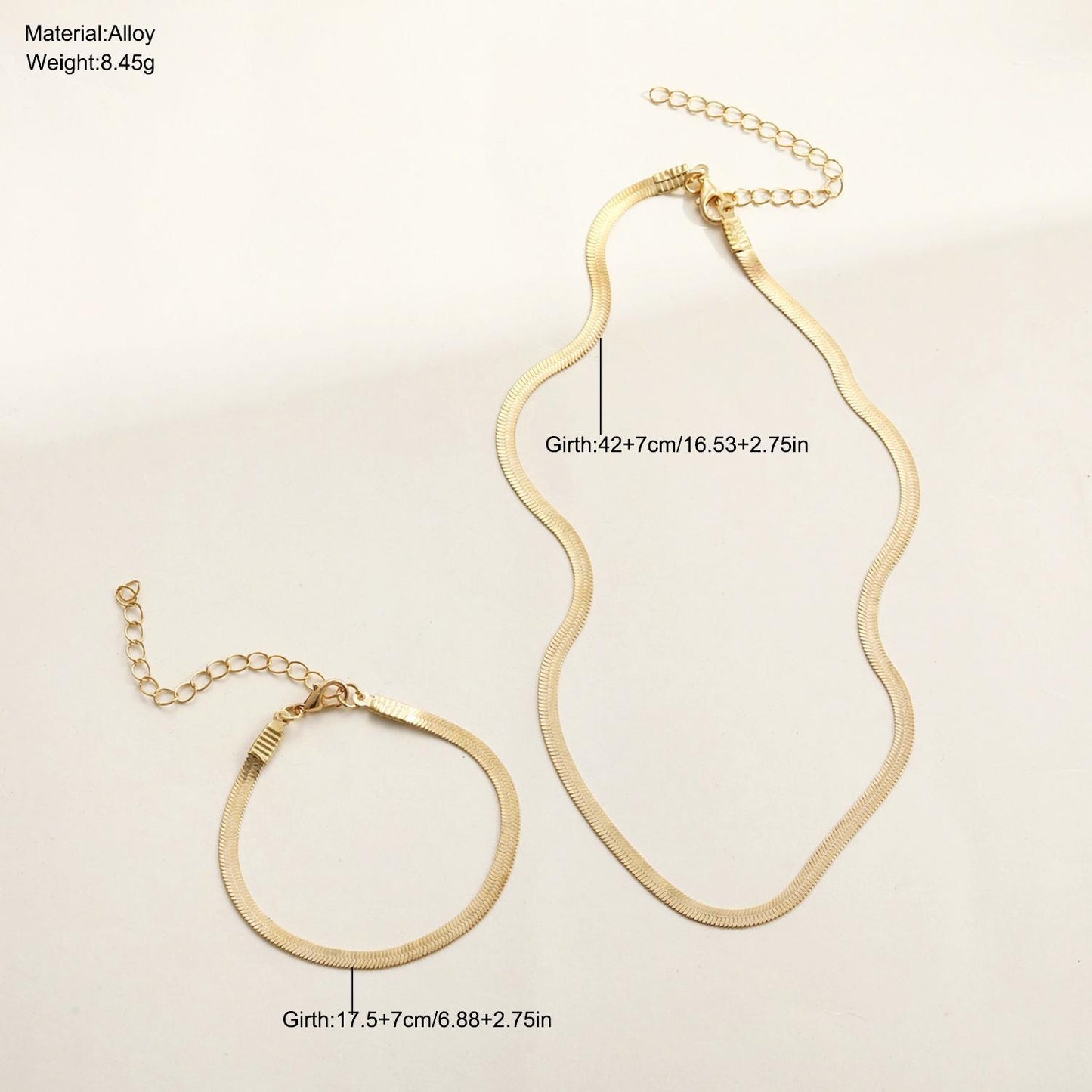 18k Gold Plated Snake Chain Set