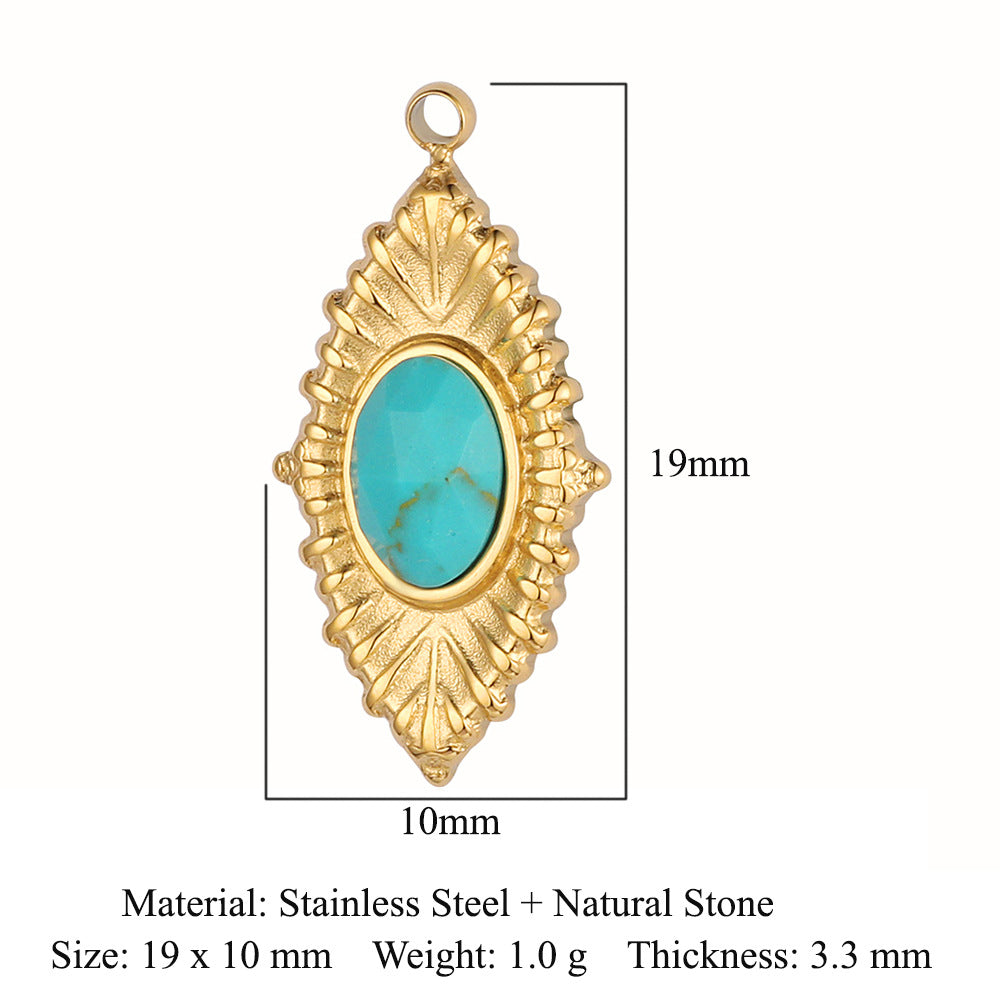 Accessories African jade stainless steel pendant